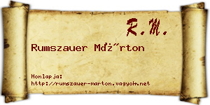 Rumszauer Márton névjegykártya