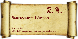 Rumszauer Márton névjegykártya