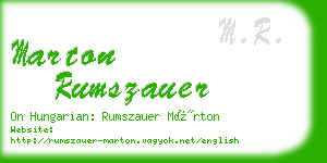 marton rumszauer business card